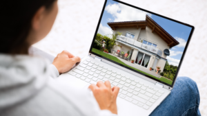 Home search on laptop computer