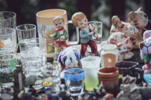 Vintage collectibles and decor items enhancing home aesthetics; ideal for staging a charming Portland residence.