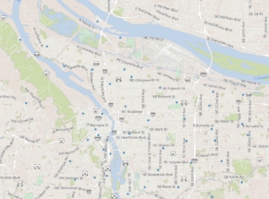 Map of BEECN sites across the Portland Metro Area.