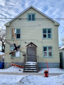 A boarded up house sits on the market  waiting to be purchased at auction.